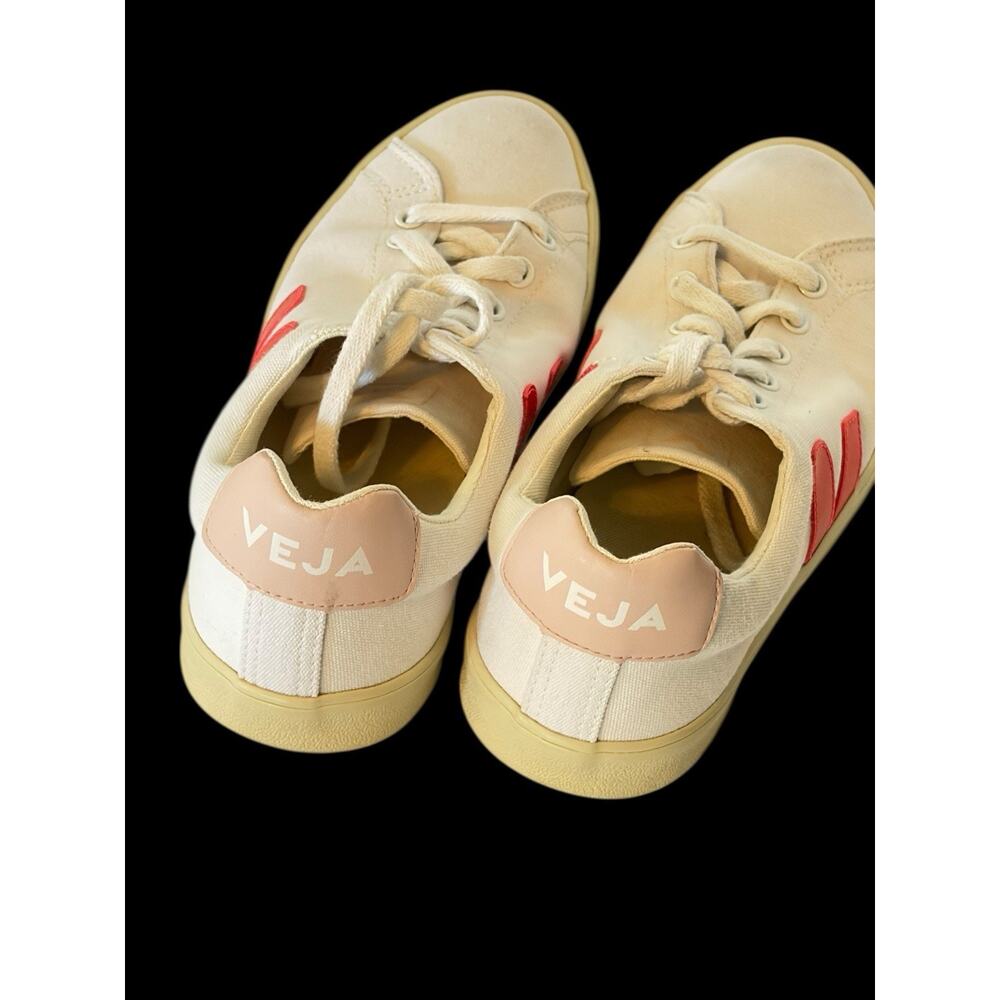 Veja White & Pink Campo Organic Recycled Canvas Sneaker •Women 38/ 7• Nice Cond - Picture 7 of 11